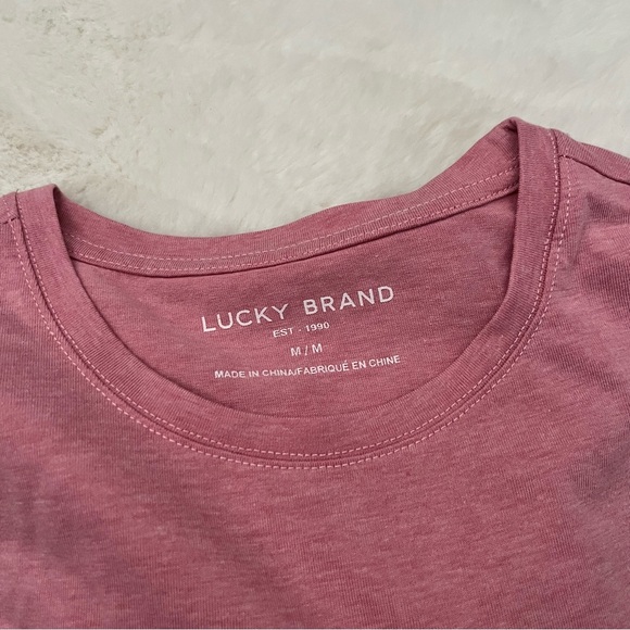 Lucky Brand Short Sleeve Crew Neck Lucky You Script Boyfriend Tee - size M - Picture 2 of 6